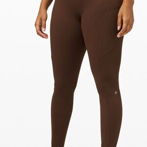 Lululemon Fast and Free High-Rise Tight, 28" Brown Earth Size 8